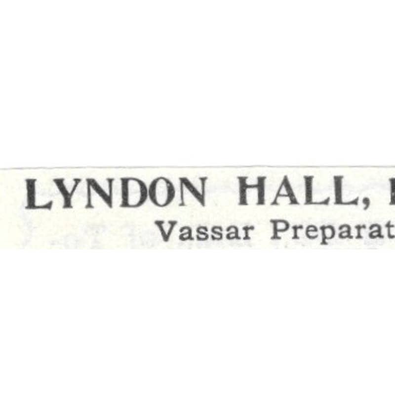 Lyndon Hall Poughkeepsie NY Samuel Wells Buck - 1903 Original Ad TJ8-7-3