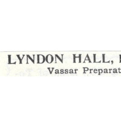 Lyndon Hall Poughkeepsie NY Samuel Wells Buck - 1903 Original Ad TJ8-7-3