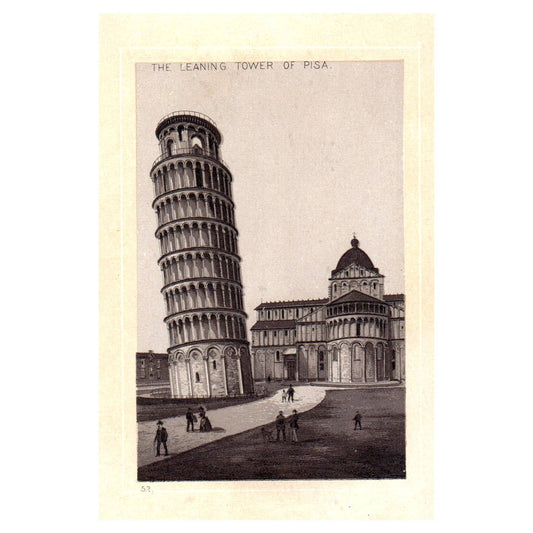 The Leaning Tower of Pisa - Jersey Coffee - 1880s Victorian Trade Card TJ8-3