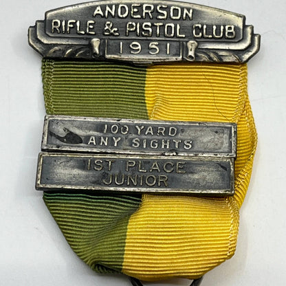1951 Award Anderson Rifle & Pistol Club 1st Place Junior 100yds Any Sight SD8