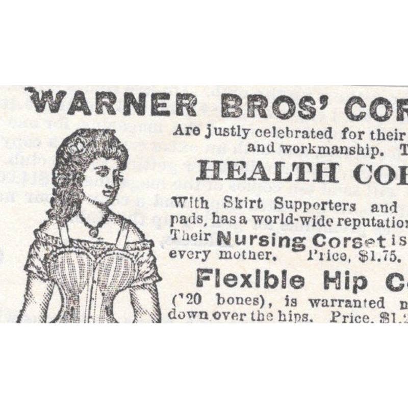 Warner Bros' Corsets Broadway NY - Victorian Ad 1878 Original TJ7-L2-1