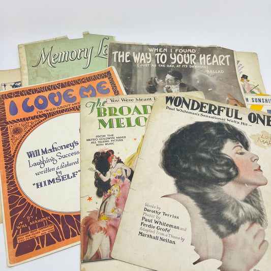 c1920 Lot of 8 Antique Sheet Music COVERS  M1-3