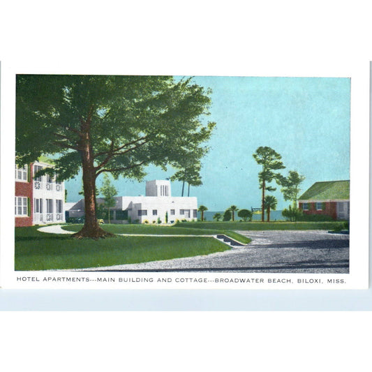 The Broadwater Beach Hotel Apartments Biloxi MS - Original Postcard TJ7-RP3