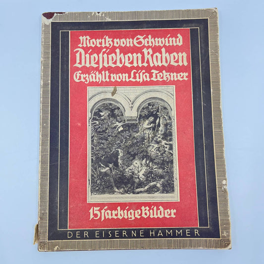 Antique German Art Book Die Sieben Raben, Moritz von Schwind Dust Jacket TF3