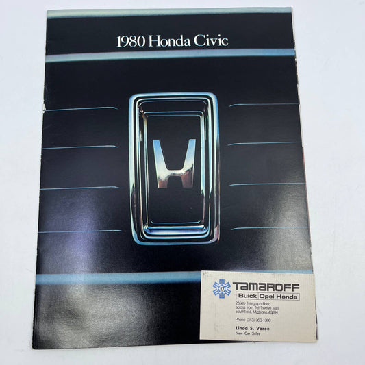 1980 Honda Civic Original Dealer New Car Brochure Tamaroff Southfield MI TH8