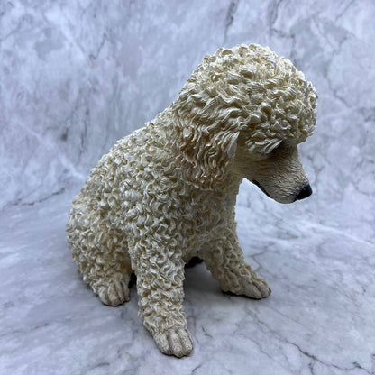 Vintage Li'l Poodle Pup White Figurine Cast Resin by the Danbury Mint 7x8 TJ1