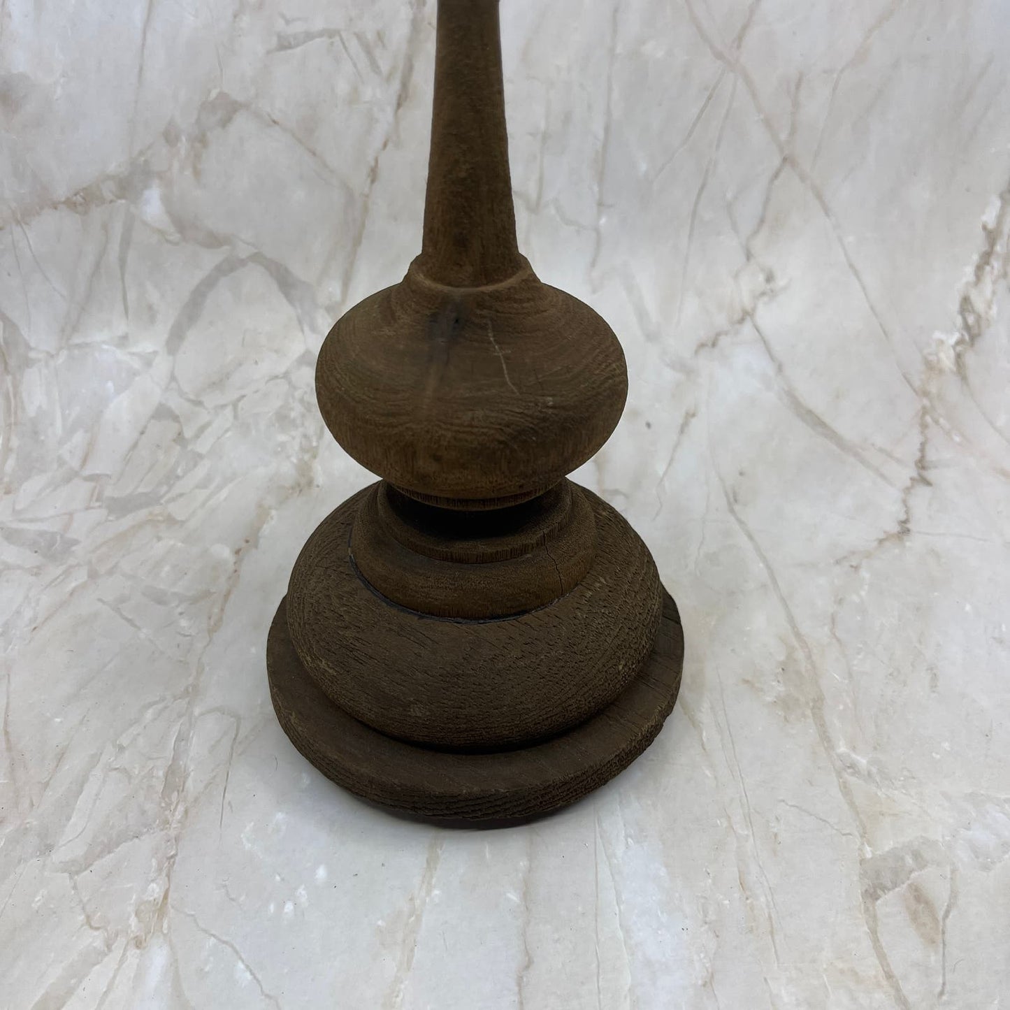 Large 18" Handmade Solid Wood Urn Vase With Finial Cap