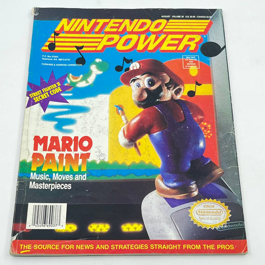 Nintendo Power Volume 39 Mario Paint w/Felix the Cat Poster August 1992 TE9