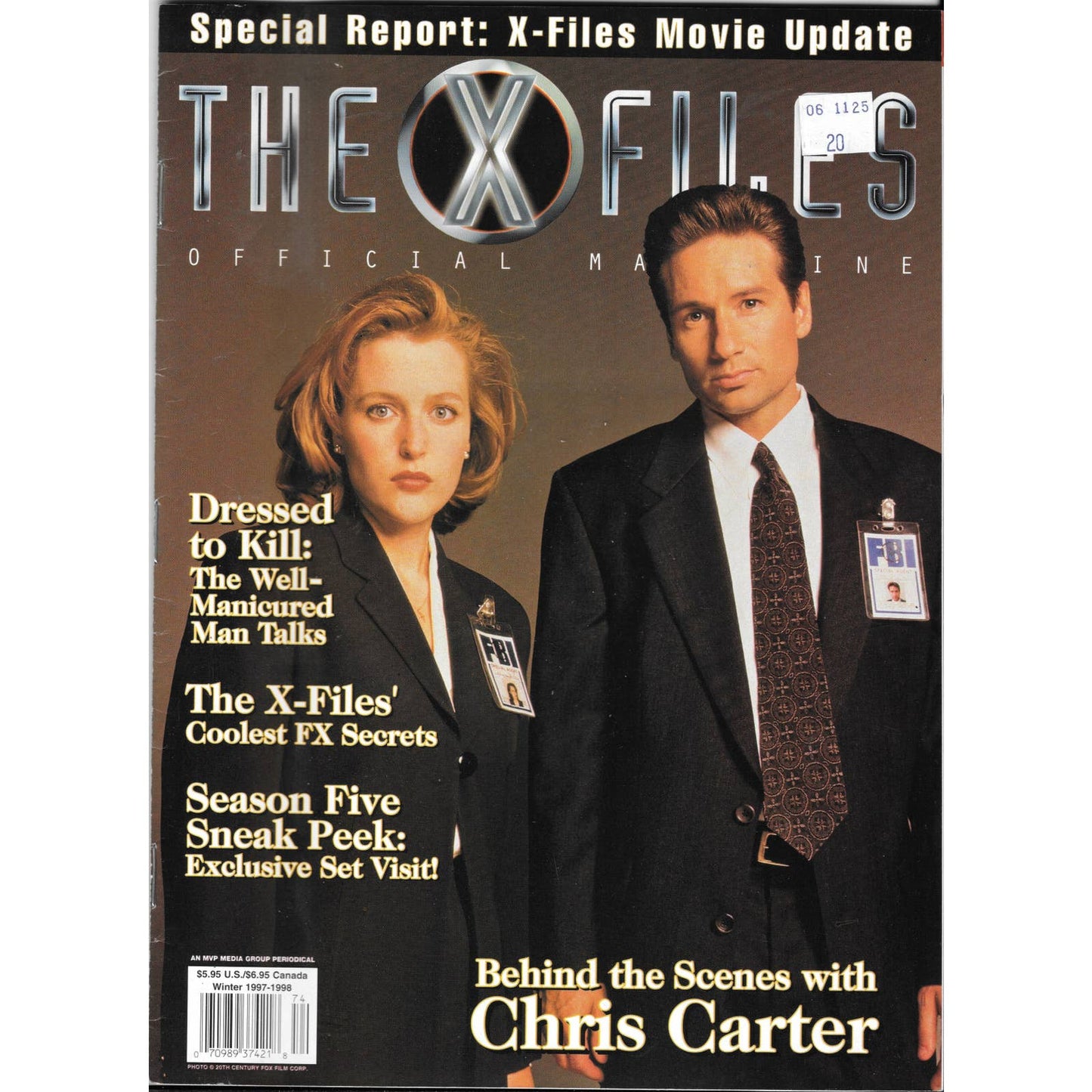 David Duchovny Gillian Anderson Winter 1997 The X Files Official Magazine TJ7