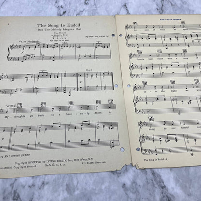 Irving Berlin 1927 The Song is Ended But The Melody Lingers On Sheet Music TJ4