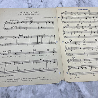 Irving Berlin 1927 The Song is Ended But The Melody Lingers On Sheet Music V41-3