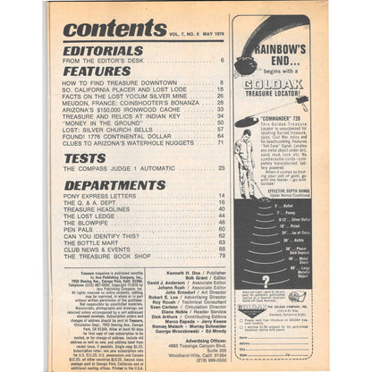 Treasure Magazine - Treasure Hunting Gold Mining Metal Detecting May 1976 M5