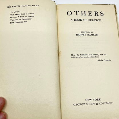 1927 Others: A Book of Service Harvey Hamlyn Dust Jacket TF1