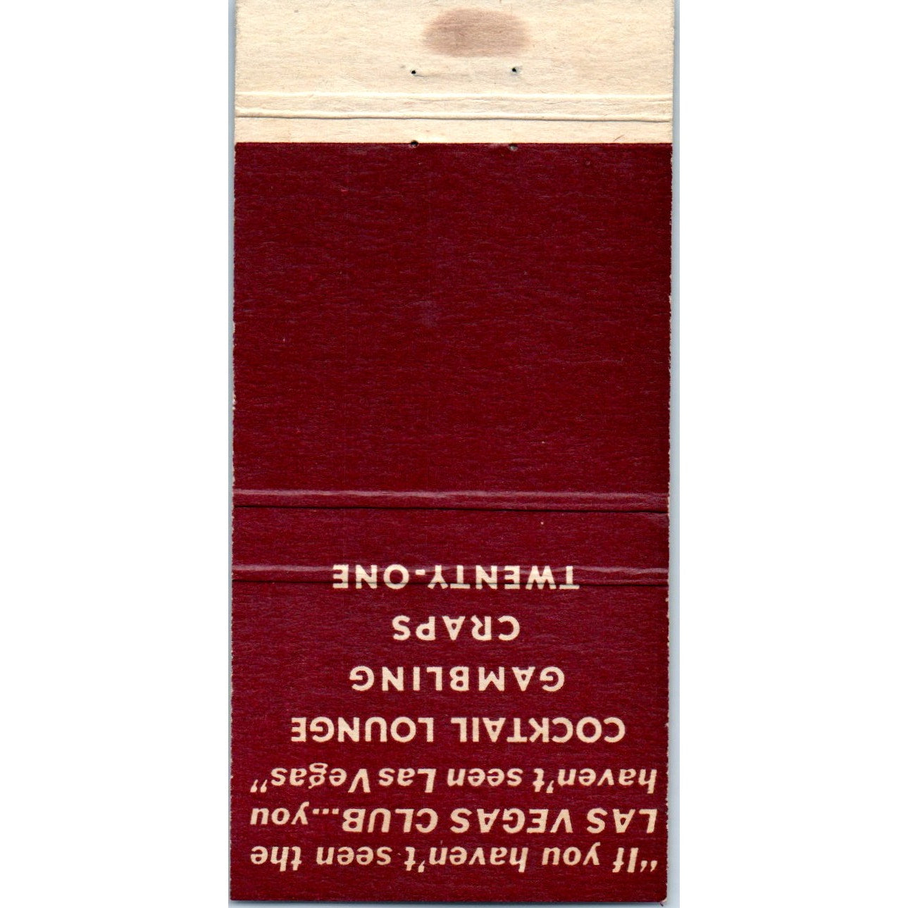 Las Vegas Club NV - Green Advertising Matchbook Cover MM11-8