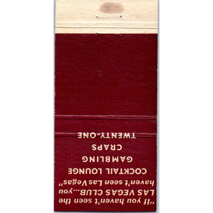 Las Vegas Club NV - Green Advertising Matchbook Cover MM11-8