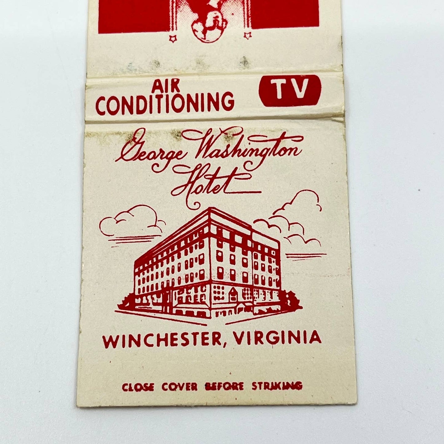 Vintage Matchbook Cover George Washington Hotel Winchester Virginia SC6