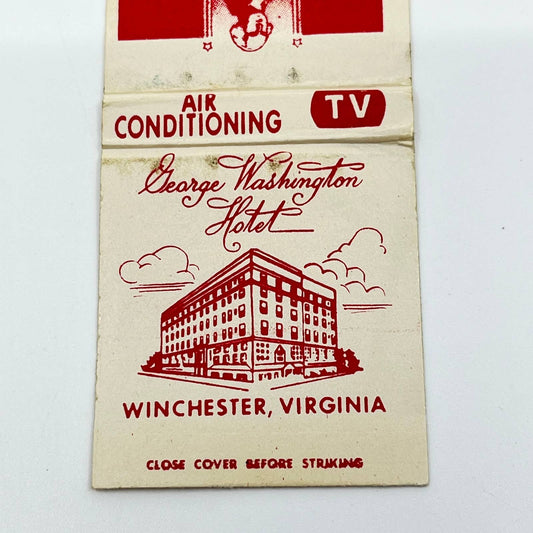 Vintage Matchbook Cover George Washington Hotel Winchester Virginia SC6