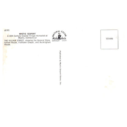 Vintage Postcard - Mystic Seaport Coastal Village Mystic Connecticut TJ7-1