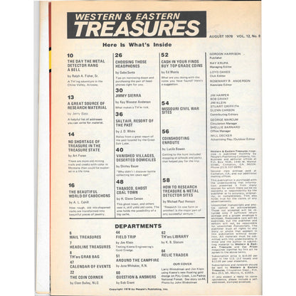 Western & Eastern Treasures Magazine - Gold Metal Detecting Aug 1978 M4
