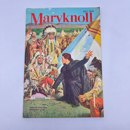 1960 July Maryknoll Magazine Catholic Father Smet Faces Sitting Bull TE3