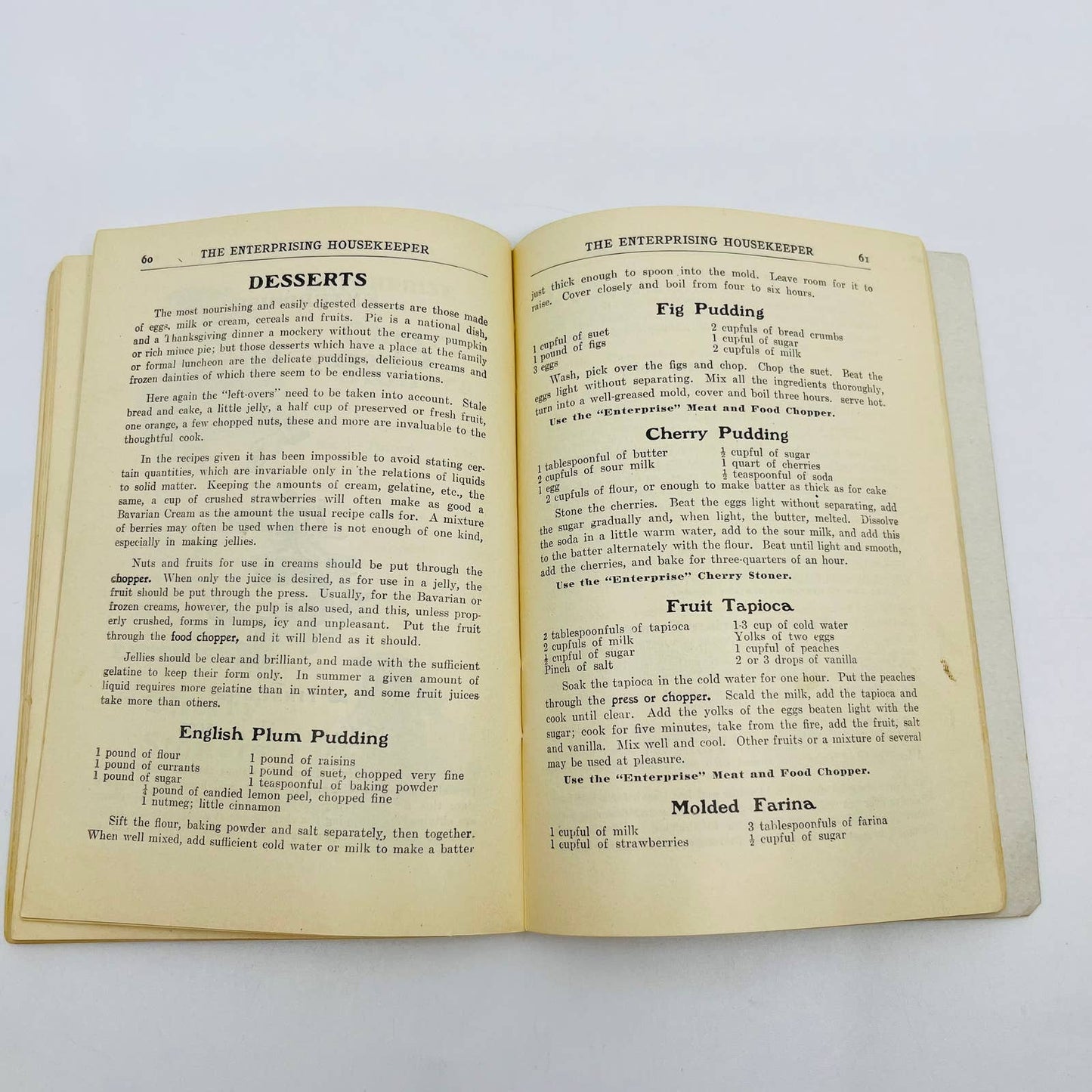 1902 The Enterprising Housekeeper Cookbook 200 Tested Recipes Helen Johnson TD6