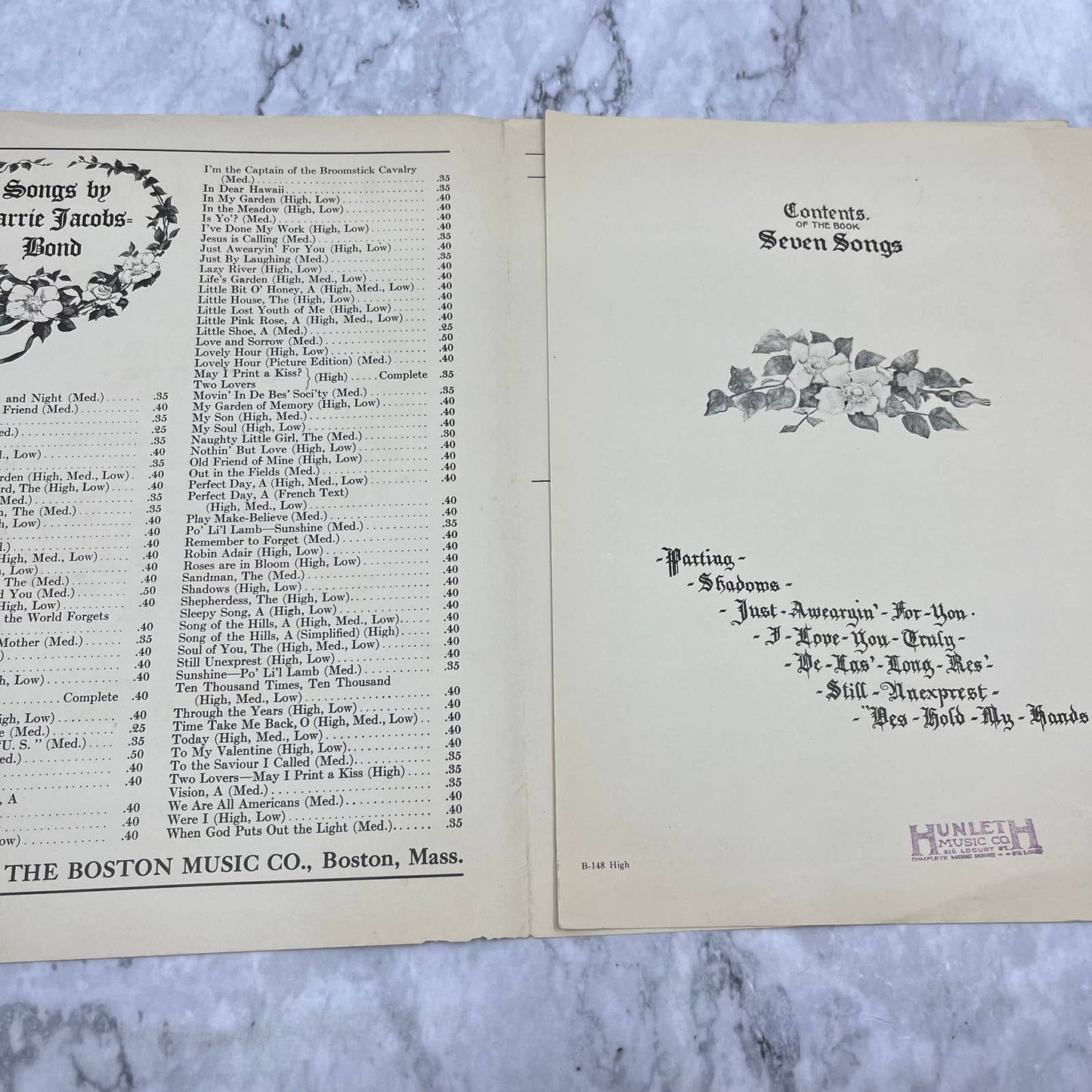 I Love You Truly Vtg Sheet Music From Seven Songs Carrie Jacobs Bond TH1