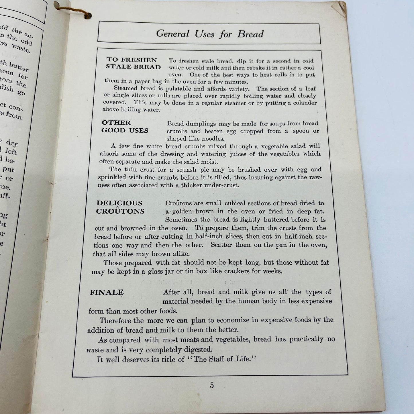 1914 Good Things To Eat Made w/ Bread Fleischmann Yeast Cookbook John Dough H4-5