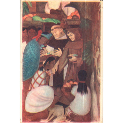 Palacio De Cortés-Cuernavaca Fresco de Diego Rivera Original Postcard P1-15