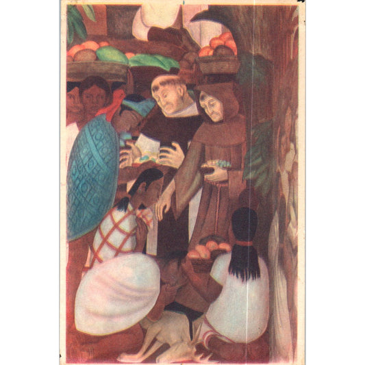 Palacio De Cortés-Cuernavaca Fresco de Diego Rivera Original Postcard P1-15