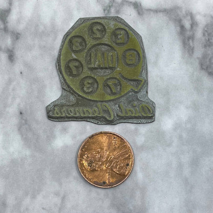 Vintage Printing Letterpress Printers Block Plate Rotary DIAL CLEANERS TJ513