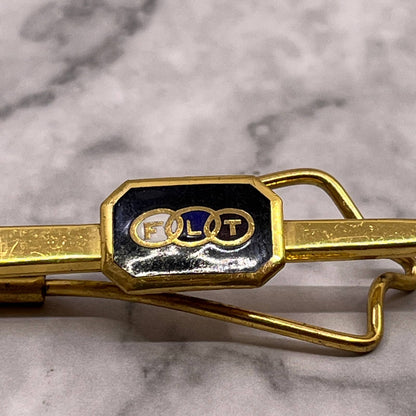 VTG ODDFELLOWS FLT Fraternity Gold Tone Classic Tie Clip Bar Clasp SA2