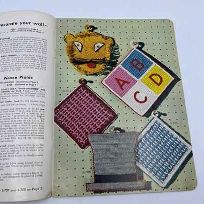 1955 Coats & Clark's Crochet pattern Book #312 Anthropomorphic Potholders TH7