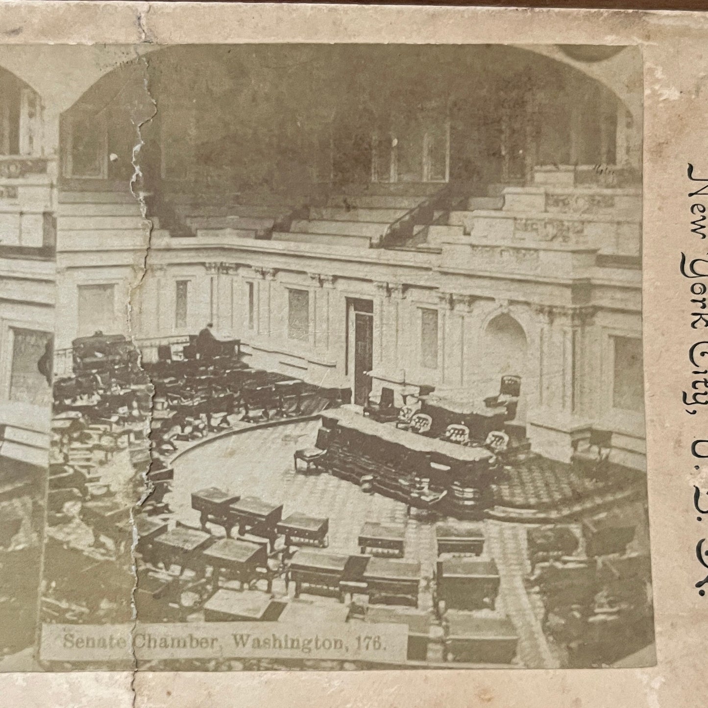 Senate Chamber, Washington D.C. Antique Stereoview Card H2-4