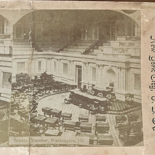 Senate Chamber, Washington D.C. Antique Stereoview Card H2-4