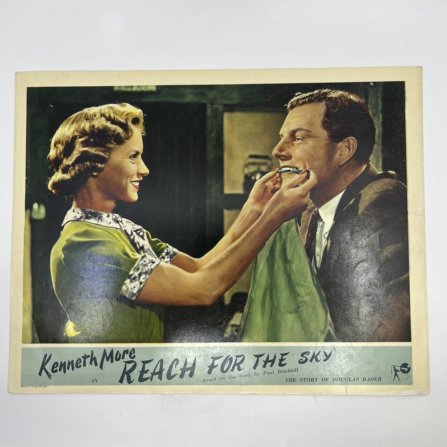 1956 Reach for the Sky Kenneth Moore 11x14 British Lobby Card 3 FL4