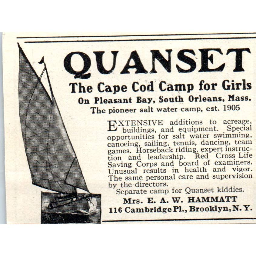 Tall Pines Girls Camp Lake George Bennington NH Evelina Reaveley 1921 Ad TJ7-S8