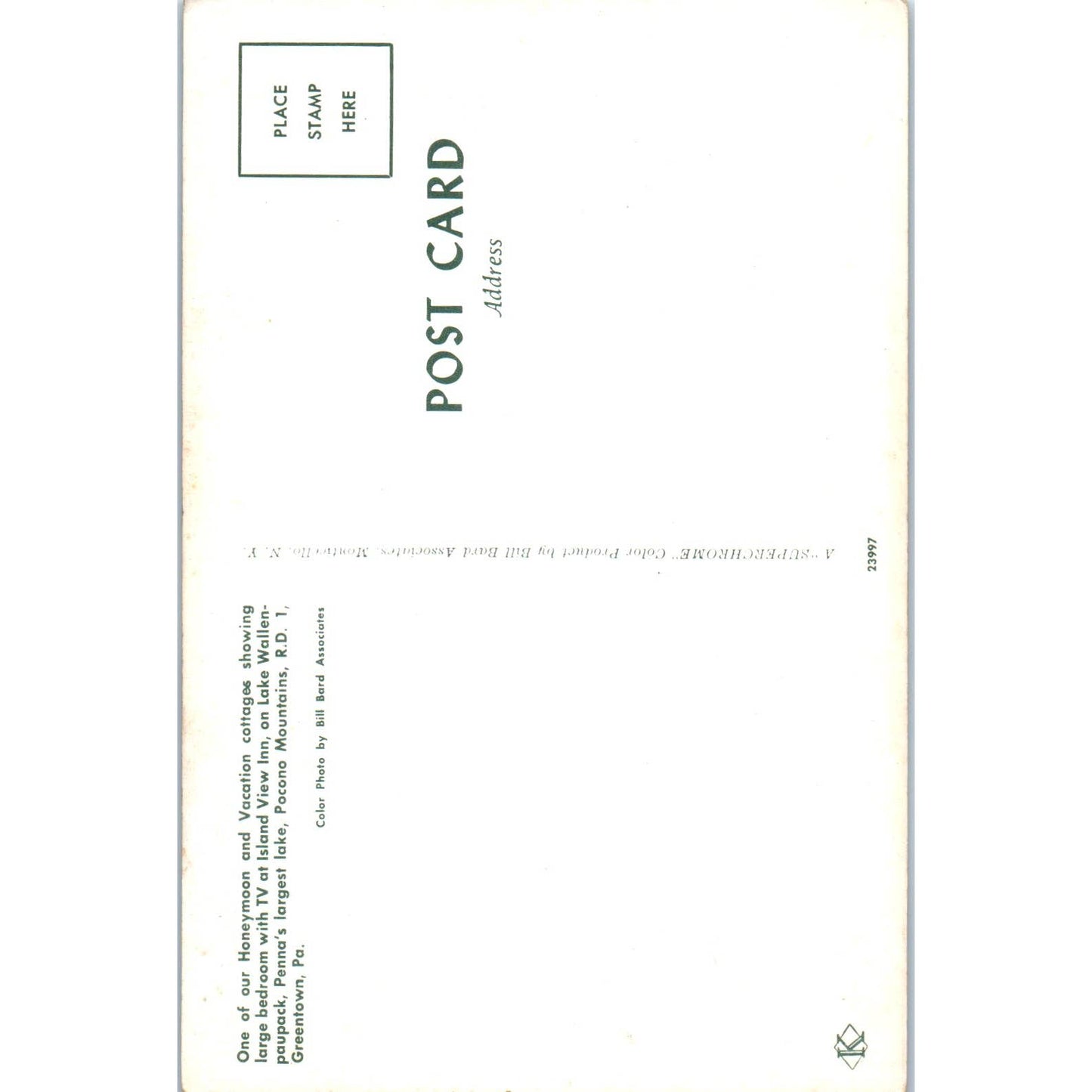 Vintage Postcard Honeymoon Cottages at Island View Inn Greentown PA TD8-P2