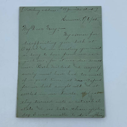 1905 Handwritten Letter from Harriet Morgan Hanover PA AA6