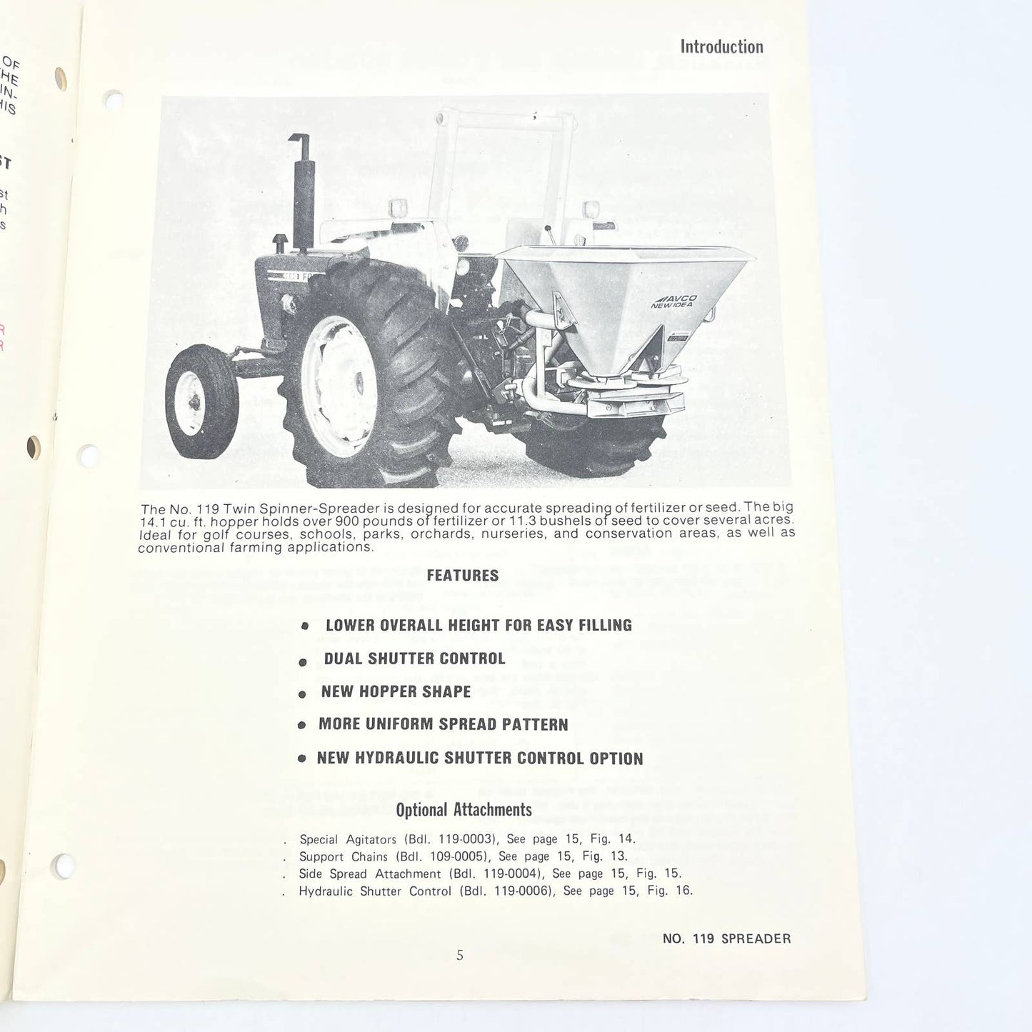 Original 1980 New Idea Manual FS-120 119 3 Point Hitch Spinner Fertilizer TB9