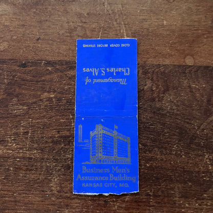 Business Men's Assurance Bldg Kansas City MO Advertising Matchbook Cover SB3-M6
