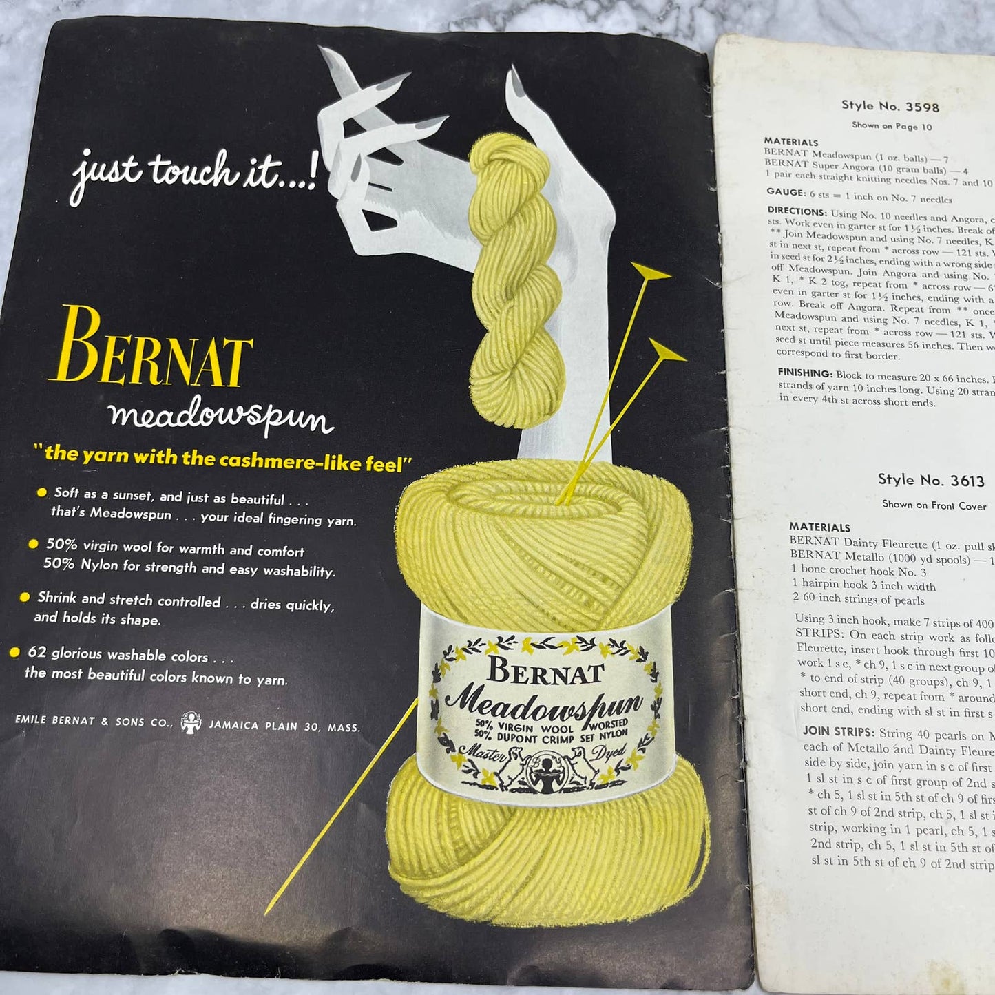 BERNAT VINTAGE 1953 Handicrafter STOLES PATTERN BOOK NO. 161 TJ3