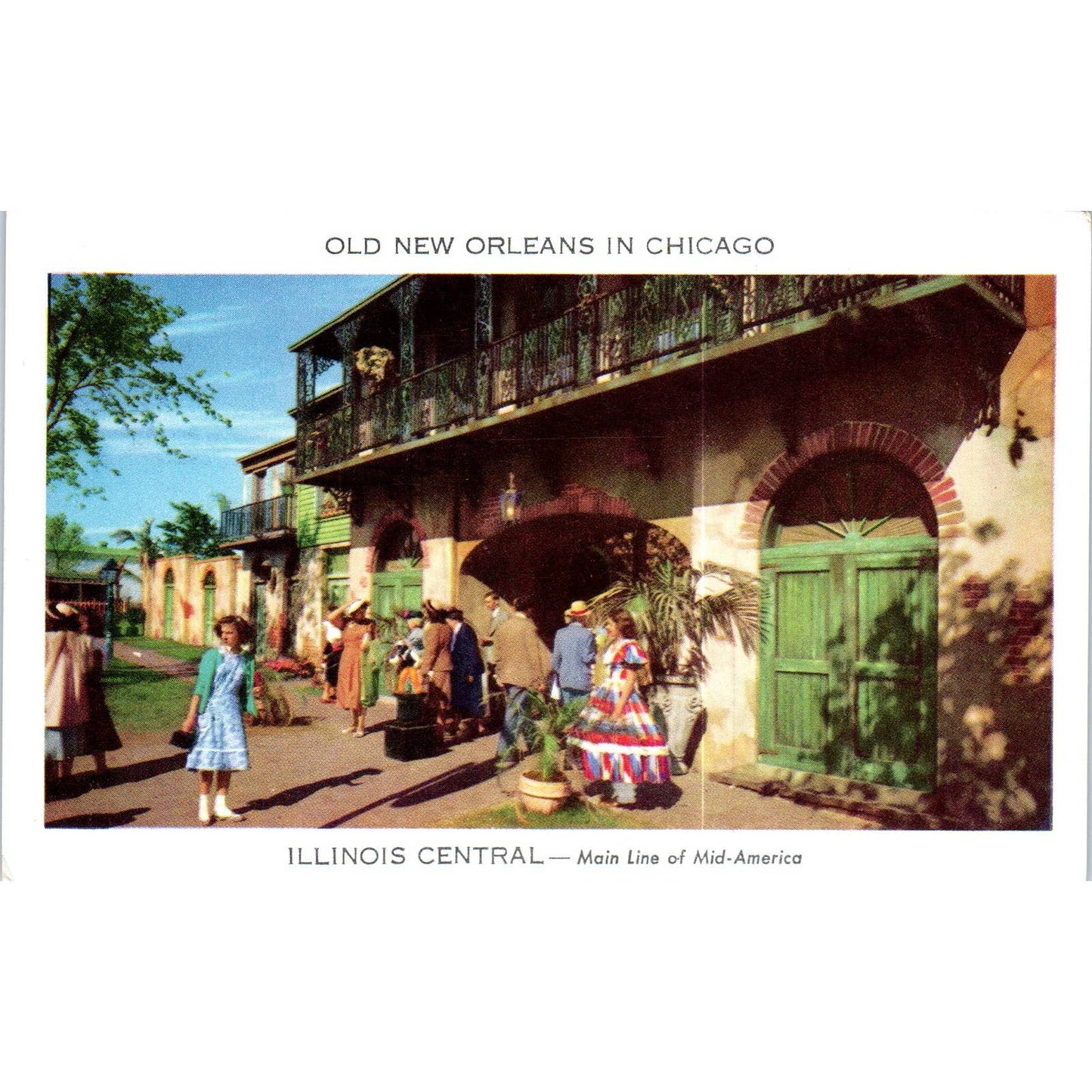 Chicago Railroad Fair IL Central Exhibits New Orleans Original Postcard TK1-P20