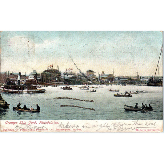 c1910 Postcard Cramps Shipyard Ship Yard Philadelphia PA TI1-1