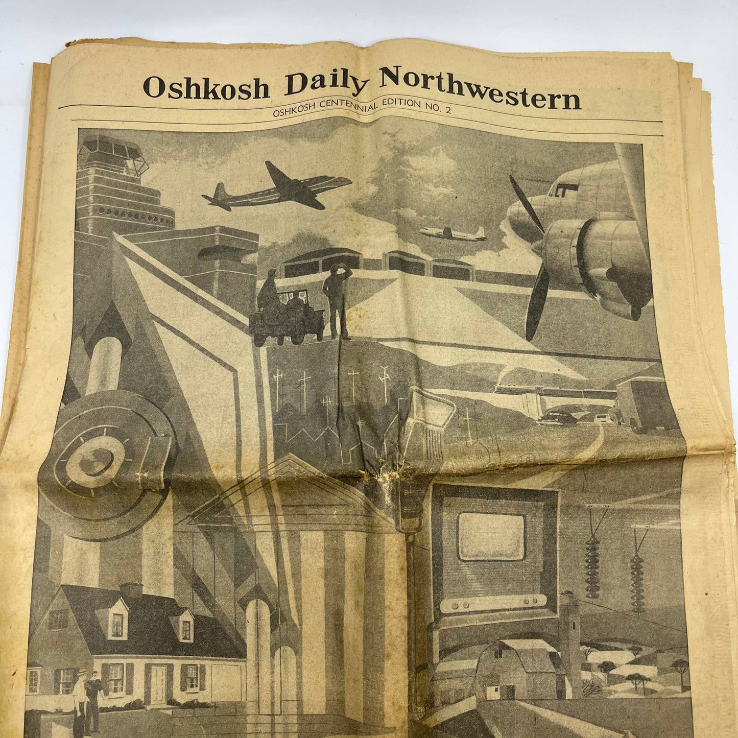1953 June 12 OSHKOSH DAILY NORTHWESTERN Newspaper Centennial Edition No. 2 TI6-1