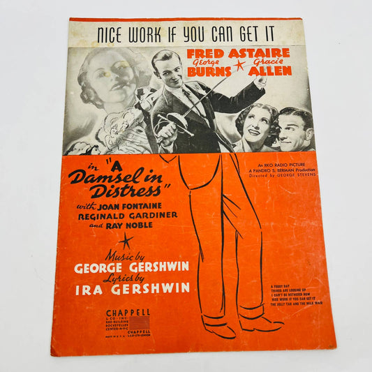 1937 Gershwin Damsel in Distress Nice Work if You Can Get It Sheet Music TD6