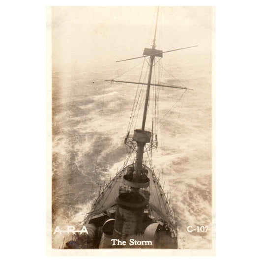 Sailboat At Sea in a Storm - Original Postcard RPPC TJ8-4