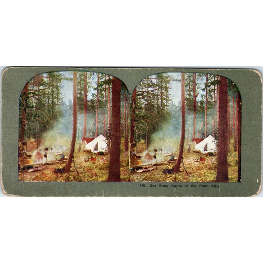 Victorian Snug Camp in the Foothills - Antique Stereoview Card TJ1-C1