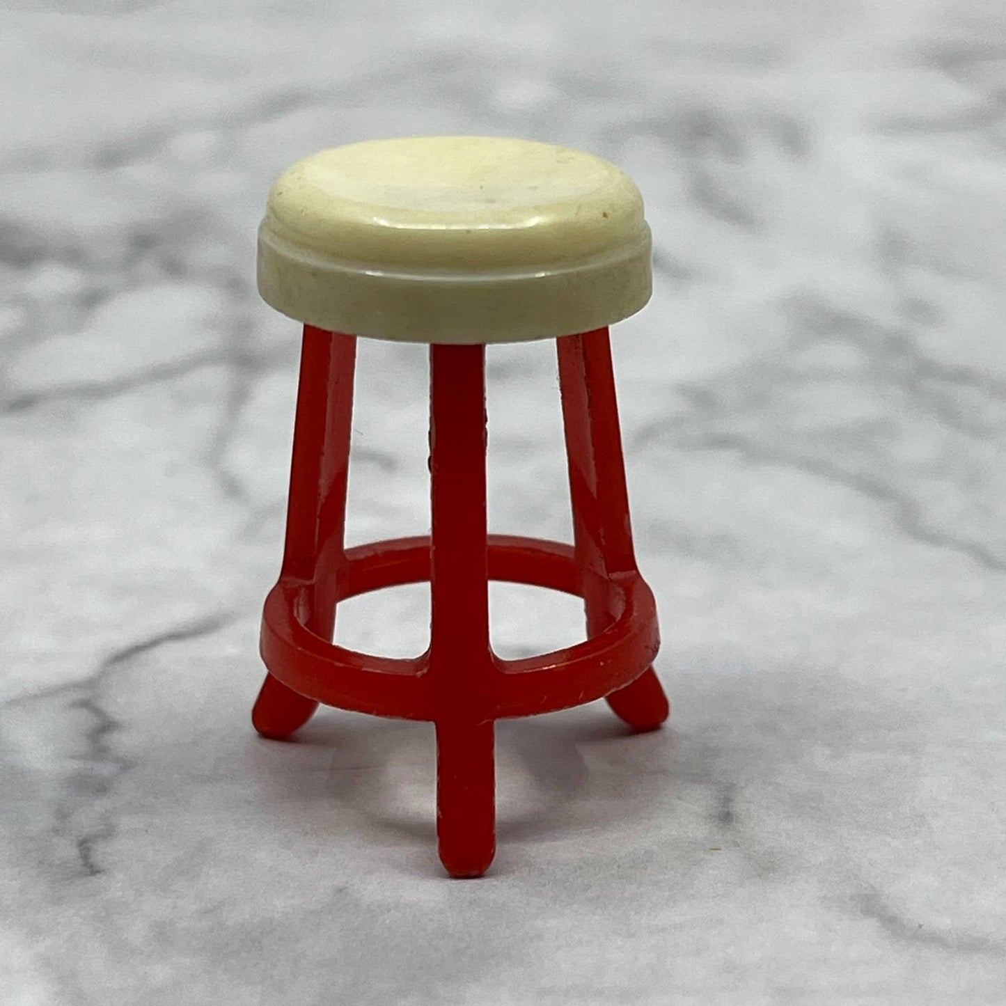 Vintage 1940s Renwal Dollhouse Miniature Red Plastic Bar Stool SE7