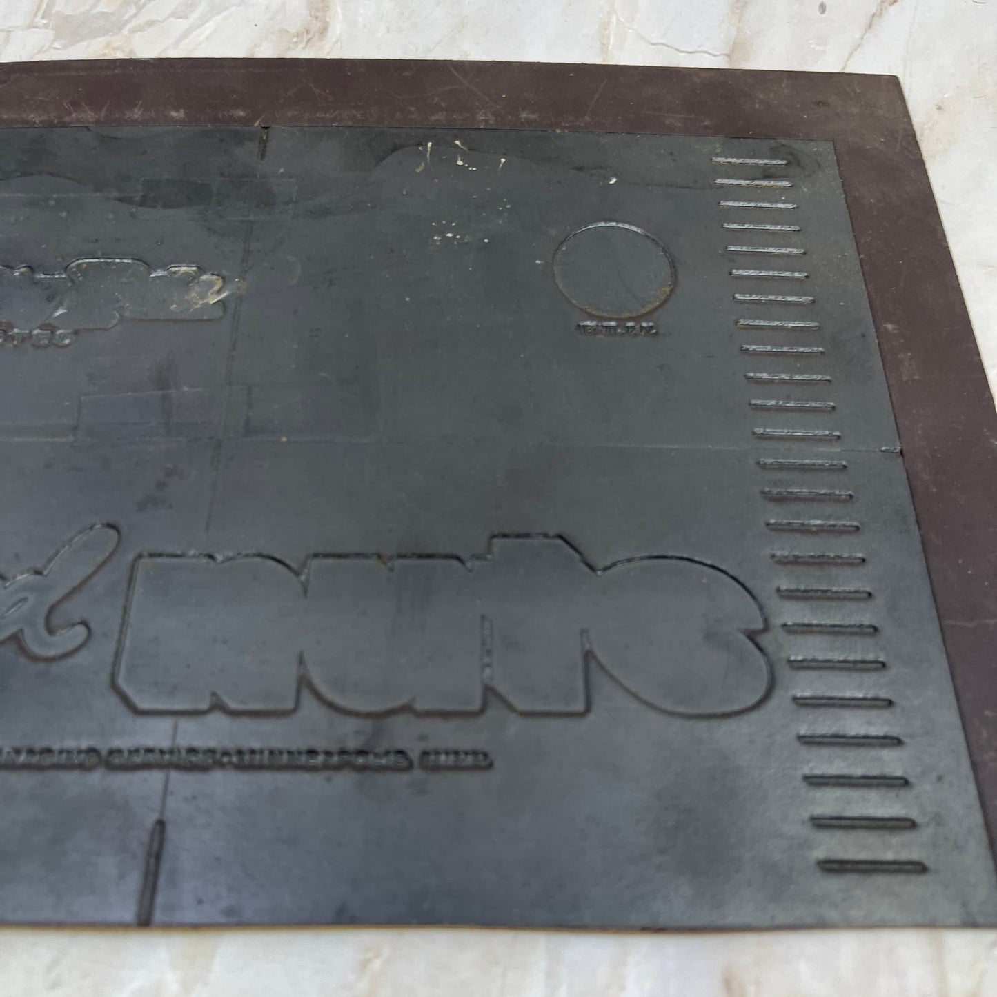 Vintage Newspaper Ad Metal Printing Plate & Flong FAIRWAY Salted Nuts Fargo TC9