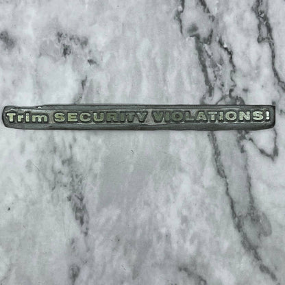 Vintage Printing Letterpress Printers Block Plate Trim Security Violations! TJ59